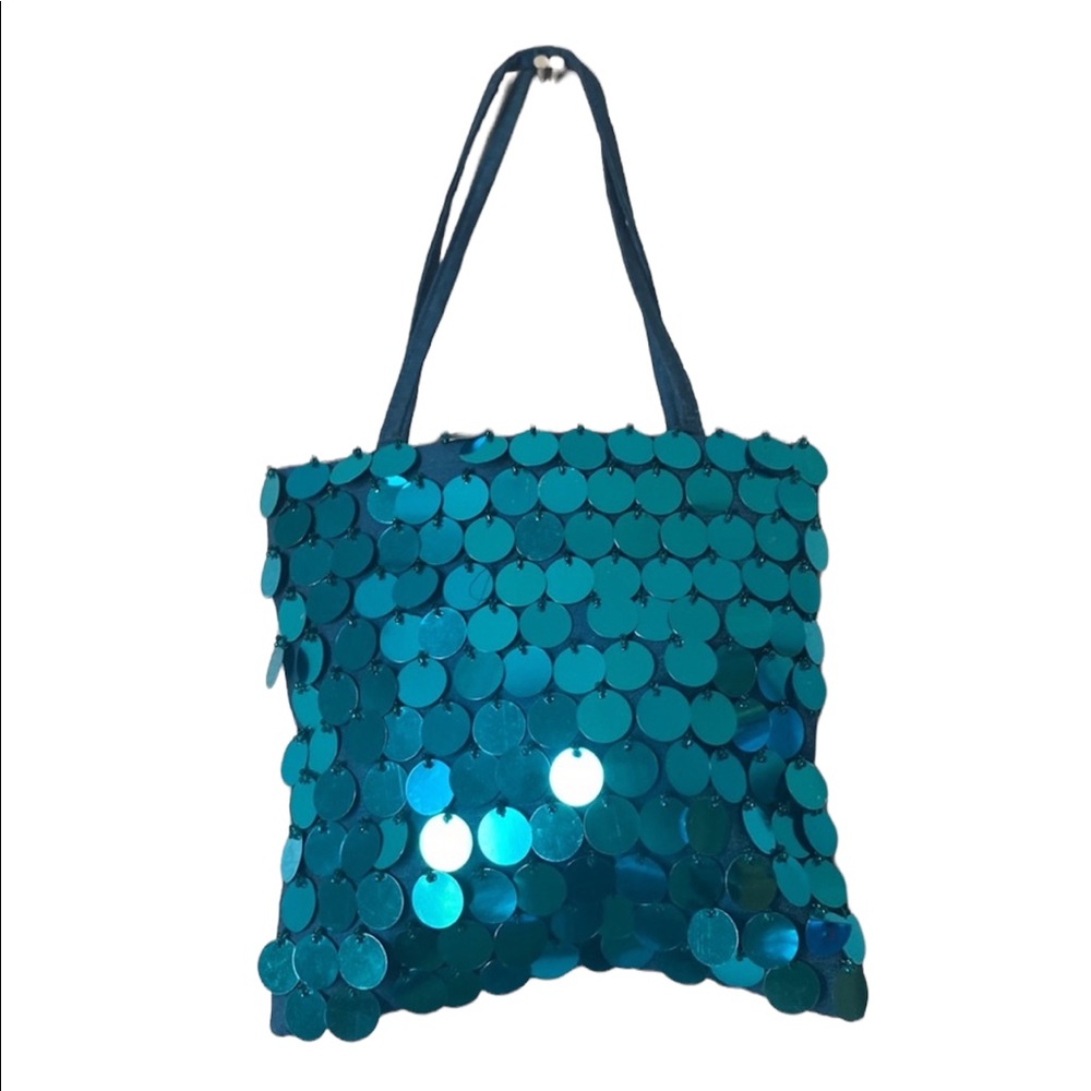 Lane Bryant Turquoise Sequined Satchel